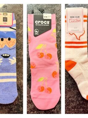 Fun & Colorful Character Socks! Towelie, Pink Cherry Yin-Yang, and Texas Styles!